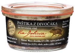 Paštika z divočáka na červeném víně 130g Via Delicia